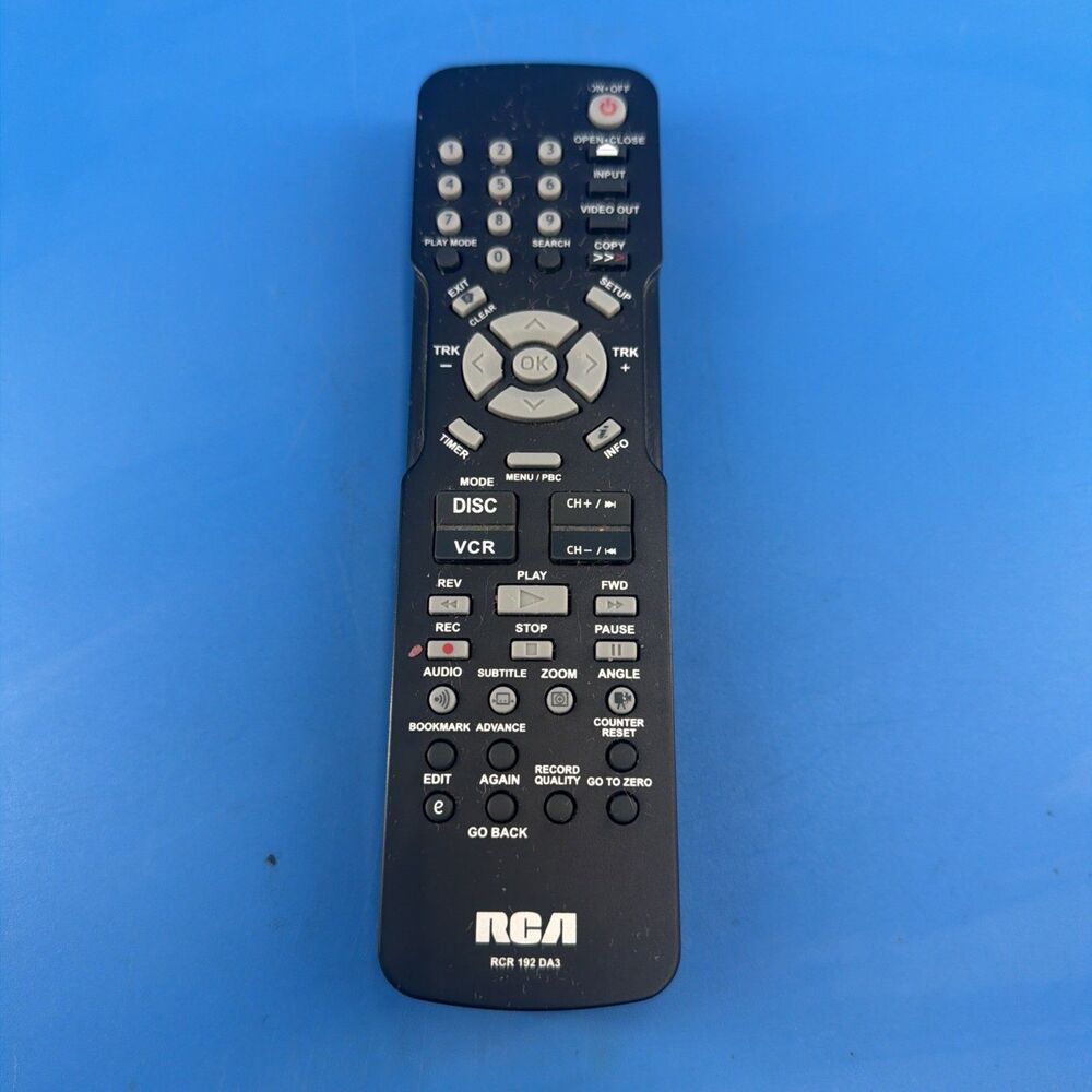 Genuine RCA rcr 192 da3 DVD / VCR Combo Player Remote Control Original